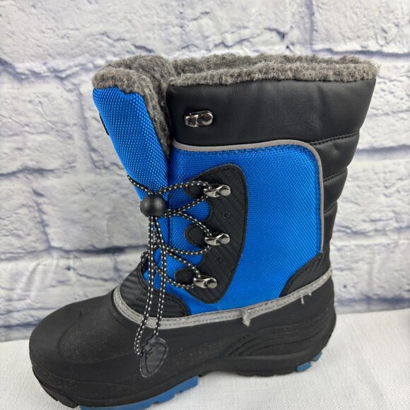 Kamik Boys Youth 4 Luke 3 Blue Black Insulated Waterproof Winter Snow Boots - Picture 10 of 12